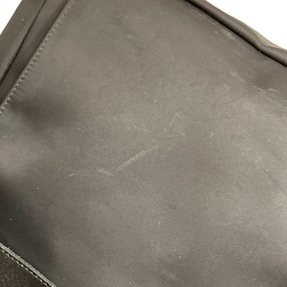 Longchamp unisex black nylon and leather side pack messenger bag